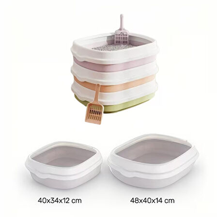 Yarı Kapalı Plastik Kedi  Kum Kabı 