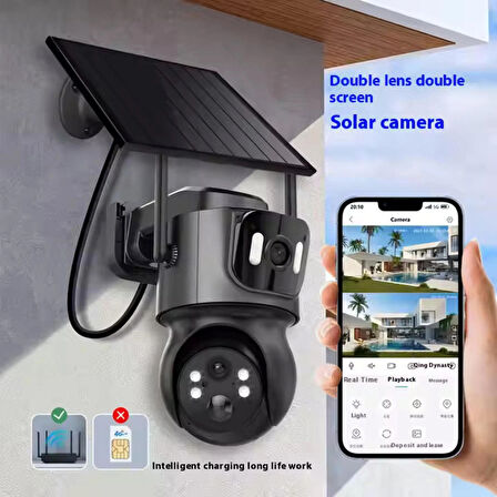 YS-09 WİFİ Dahili Kamera açık çift Lens WiFi GÜNEŞ PANELLi