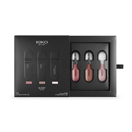 GLOSSY LIP SET Makyaj Seti: 2 Nemlendirici Dudak Parlatıcısı Ve 1 Mükemmelleştiren Dudak Kremi