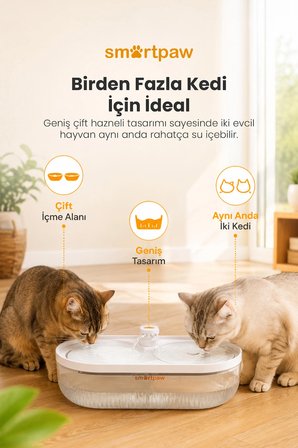 Smartpaw Aqua Lite Otomatik Kedi Su Pınarı (Distribütör Garantili)
