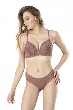 Fabony Kadın Dantelli Dolgulu Destekli Sütyen Külot Takımı 4080