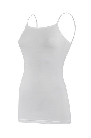 3 Adet Yıldız Kadın Likralı İp Askılı Atlet Beyaz 2230