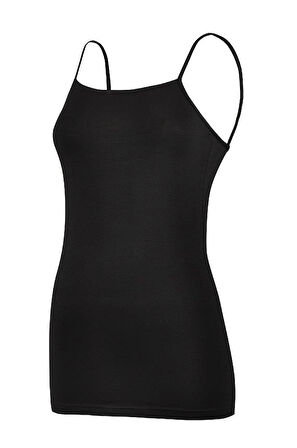 3 Adet Yıldız Kadın Likralı İp Askılı Atlet Siyah 2231