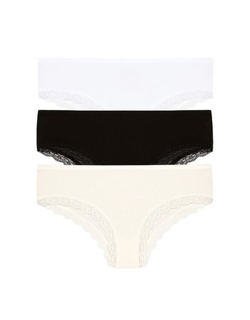3 lü Paket Şahin Kadın Kenar Dantelli Likralı Bikini Külot 30621