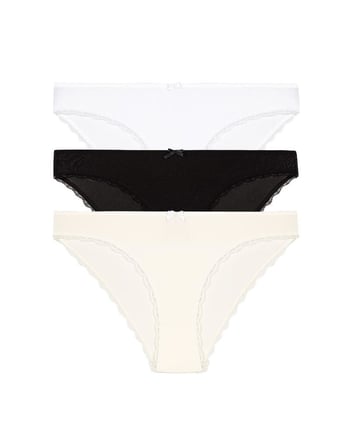 3 lü Paket Şahin Kadın Kenar Dantelli Likralı Bikini Külot 30622