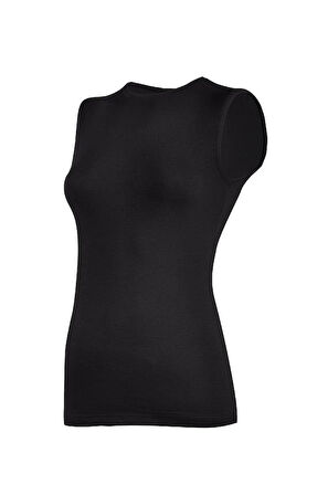 3 Adet Yıldız Kadın Likralı Sıfır Kol Atlet Siyah 2236