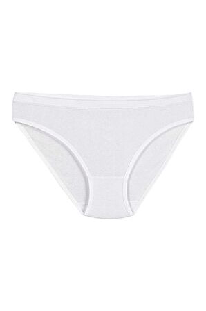 12 Adet Yıldız Kadın Ribana Bikini Külot Beyaz 3700