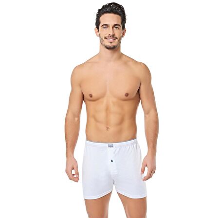 6 lı Paket Tutku Erkek Penye Boxer Düğmeli Havlu Bel Baksır Pamuk