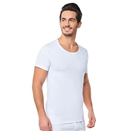 6 lı Paket Battal Seher Yıldız Erkek Penye Bisiklet Yaka Atlet