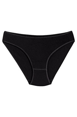 6 Adet Yıldız Bayan Bambu İz Yapmaz Bikini Külot Siyah 3961