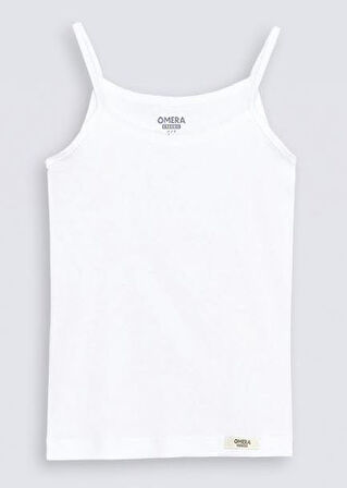 Omera Organik Kumaş Ribana Kız Çocuk İp Askılı Atlet 5004