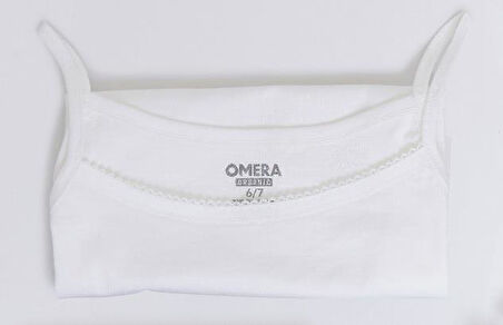 Omera Organik Kumaş Ribana Kız Çocuk İp Askılı Atlet 5004