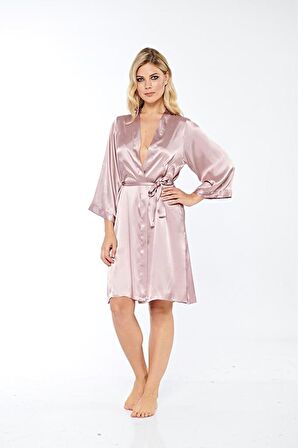 Sistina Kadın Vizon Saten Sabahlık 14006