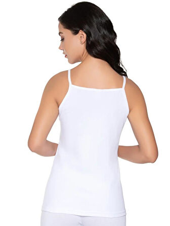 6 Adet Gümüş Kadın Ribana Güpürlü İp Askılı Atlet 3010