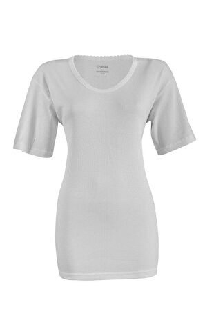 3 Adet Yıldız Kadın Kaşkorse Kısa Kollu Fanila Atlet Beyaz 3017