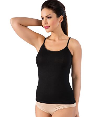 Lüx Drm Kadın Bambu Likralı Battal İp Askılı Atlet 3620