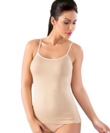 Lüx Drm Kadın Bambu Likralı Battal İp Askılı Atlet 3620