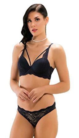 Şahinler 12600 Dolgulu Kadın Dantelli Destekli Sütyen Külot Takım 