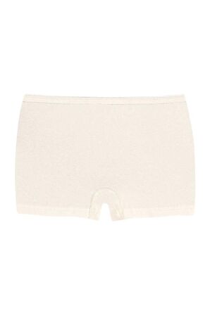 12 Adet Yıldız Kadın Likralı Boxer Ekru 3877