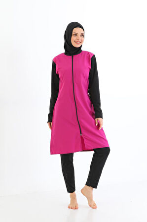 Form Angel Kadın Fermuarlı Tam Kapalı Tesettür Mayo 1500-8-2