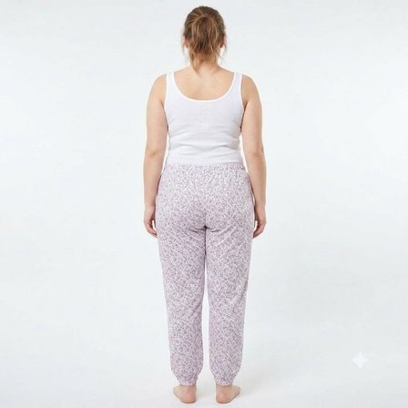 ES Eyüp Selda Yazlık Büyük Beden Uzun Lastikli Anne Pijama Altı