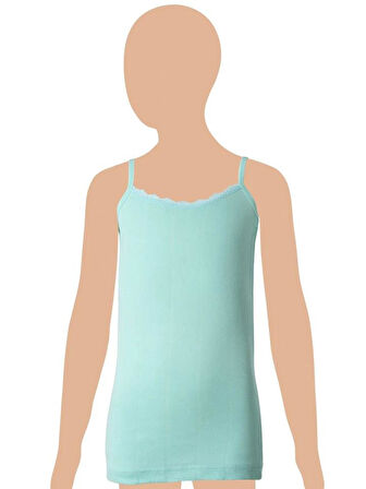 12 Adet Gümüş Kız Çocuk Jakarlı İp Askılı Atlet Karışık Renk 3086