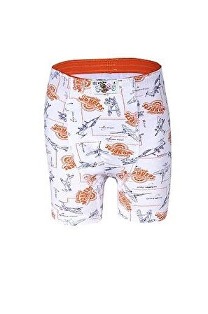 12 Adet Yıldız Erkek Çocuk Likralı Havlu Bel Baskılı Boxer 28