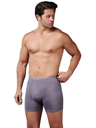 6 Adet Gümüş Erkek Bambu İnce Bel Elastan Boxer 8007