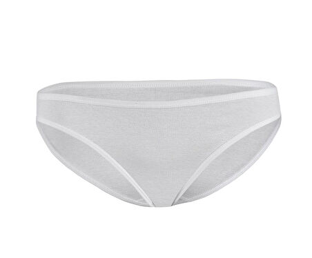6 Adet Yıldız Bayan Ribana Bikini Külot Slip Beyaz 2122