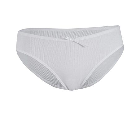 12 Adet Yıldız Kadın Likralı Kaşkorse Bikini Külot Beyaz 3550