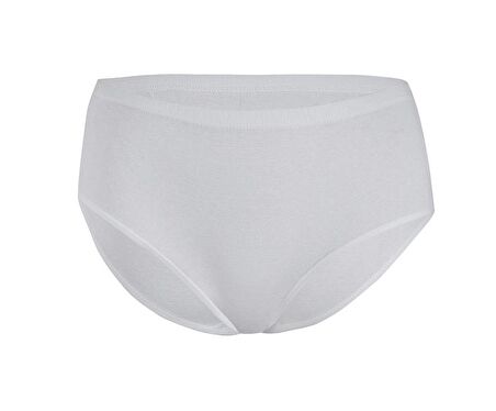 12 Adet Yıldız Kadın Ribana Yüksek Bel Külot Beyaz 3580