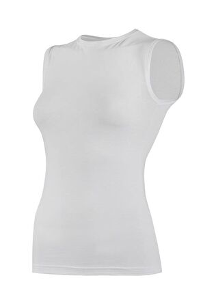 6 Adet Yıldız Kadın Likralı Sıfır Kol Atlet Beyaz 2235