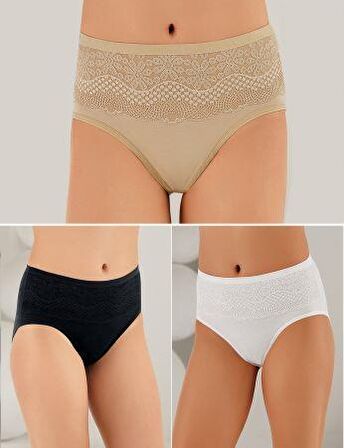 6 lı Paket Şahinler Kadın Dantelli Likralı Bato Külot Slip B3092