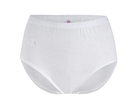 6 Adet Yıldız Kadın Ribana Yüksek Bel Bato Külot Beyaz 3500