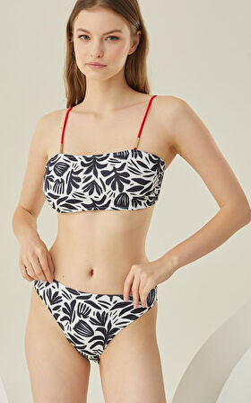 Nbb Bayan Desenli Straplez Bikini Mayo 51558