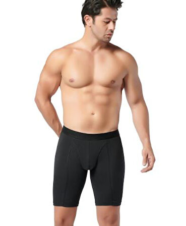 Gümüş Erkek Likralı Uzun Boxer 4074