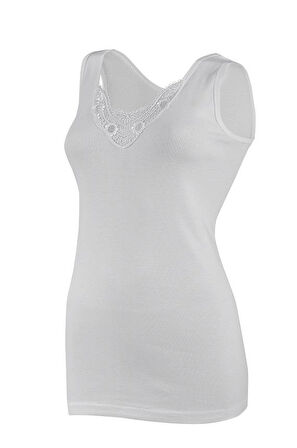 3 Adet Yıldız Kadın Ribana Güpürlü Geniş Askılı Atlet 2027