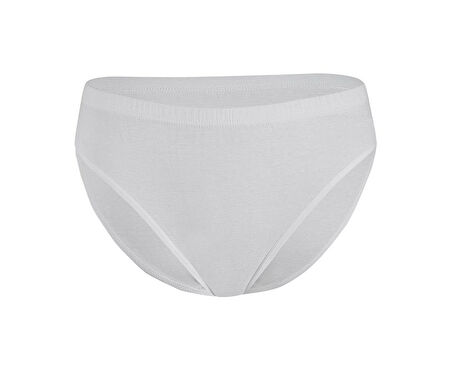 6 Adet Yıldız Bayan Ribana Biyeli Bikini Külot Slip Beyaz 3510