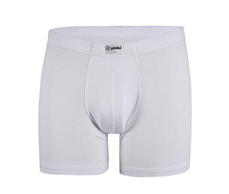 6 Adet Yıldız Erkek Bambu Likralı Boxer Short Beyaz 320