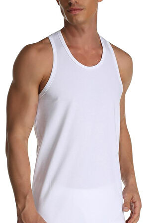 6 Adet Çift Kaplan Erkek Elastanlı Sporcu Atleti Beyaz 916