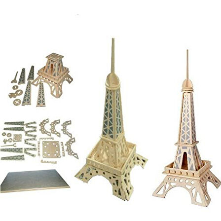 3D Ahşap Puzzle Yapboz Maket Eyfel Kulesi Boyanabilir