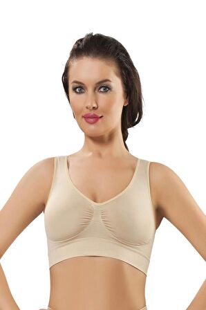 Sistina Kadın Ten Dikişsiz Pedli Büstiyer Sütyen Korse 704