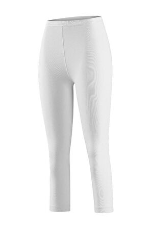 Yıldız Kadın Likralı Diz Altı Kapri Tayt Beyaz 3649