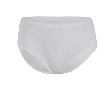 6 Adet Yıldız Kadın Ribana Yüksek Bel Külot Beyaz 3580