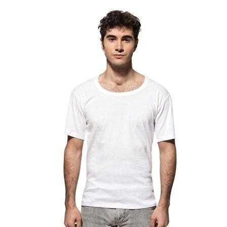 6 lı Paket Özkan Erkek Ribana Kısa Kol Bisiklet Yaka Atlet 0115