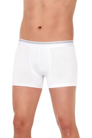 6 Adet Yıldız Erkek Likralı Formen Boxer Short Beyaz 365