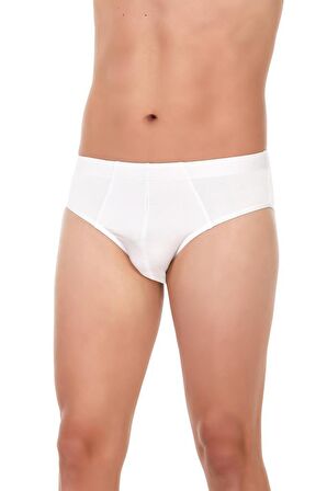 6 Adet Yıldız Erkek Bambu Slip Külot Beyaz 395