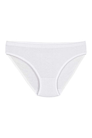 6 Adet Yıldız Bayan Ribana Bikini Külot Beyaz 3700