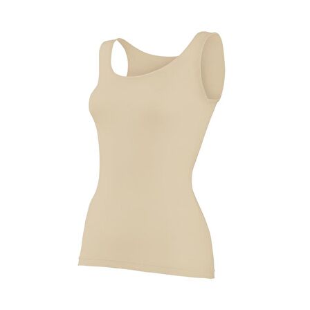 6 Adet Yıldız Kadın Likralı Biyeli Geniş Askılı Atlet Ten 2177