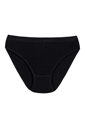 6 Adet Yıldız Kadın Ribana Bikini Külot Siyah 3710